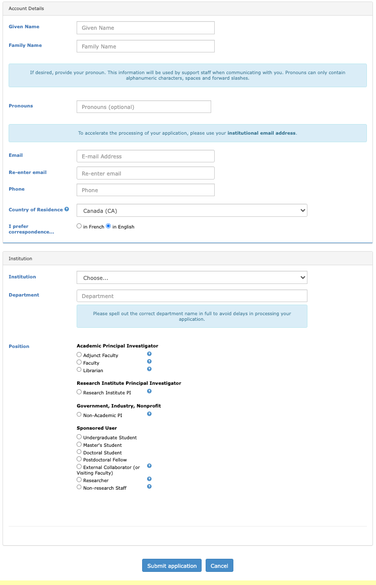 CCDB Account Details