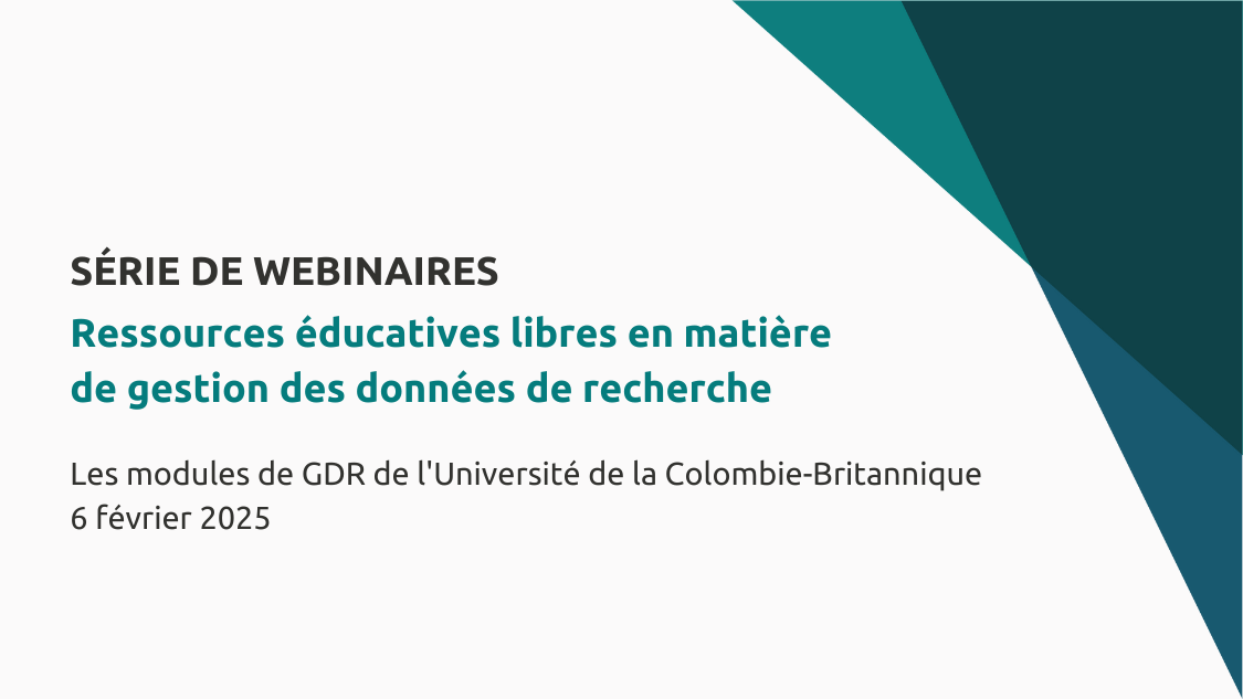 Ressources éducatives libres en GDR : Les modules de GDR de l'Université de la Colombie-Britannique